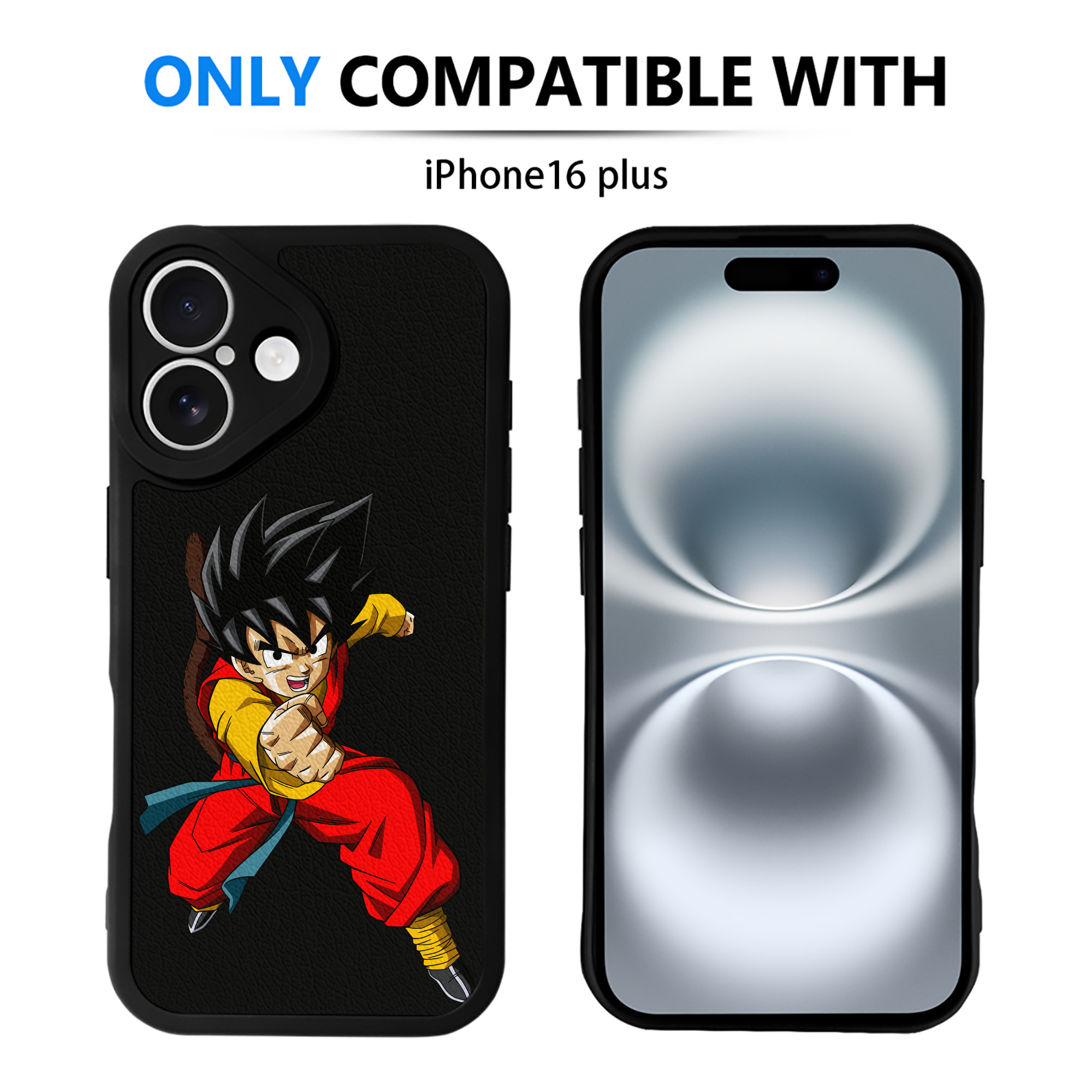 （画像用） ドラゴンボール 孫悟空（そん ごくう）Son Goku カカロット DRAGON BALL Kakarotto 【iPhone 16シリーズ対応】シリコンスマホケース（レザー調） 材質：シリコン